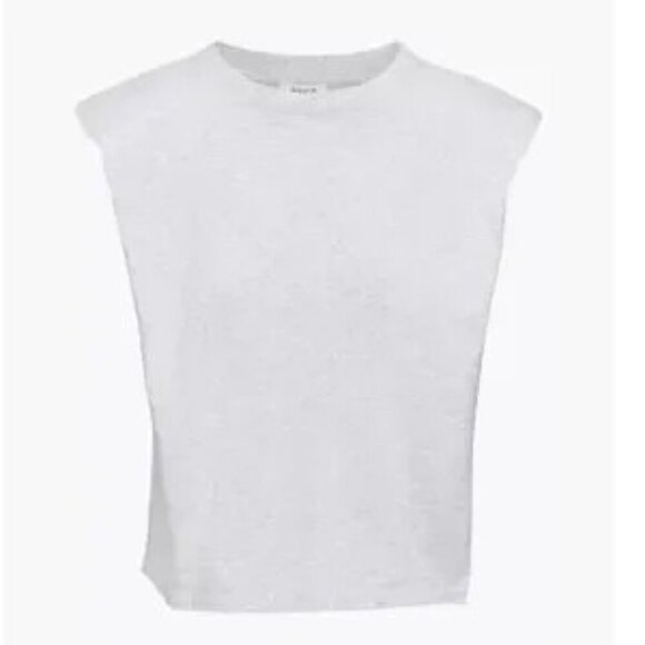 Aritzia Babaton White Padded Shoulder Sleeveless Muscle Tee - Picture 3 of 8